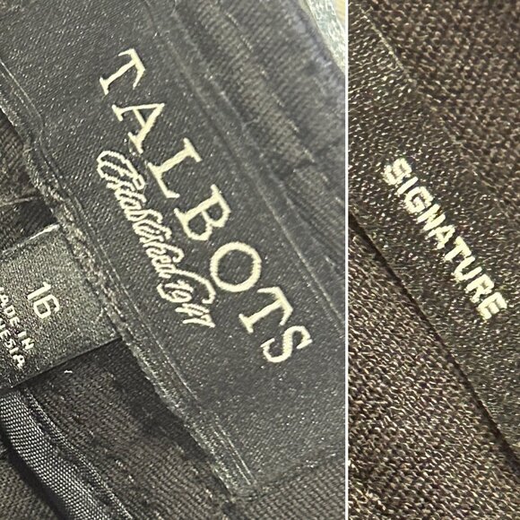 Talbots Womens Signature Black Slim Cropped Pants Size 16 Cotton/Spandex 1859 - Picture 4 of 6